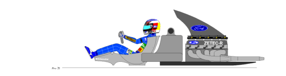 driver, tank and engine (FORD ZETEC-R)
